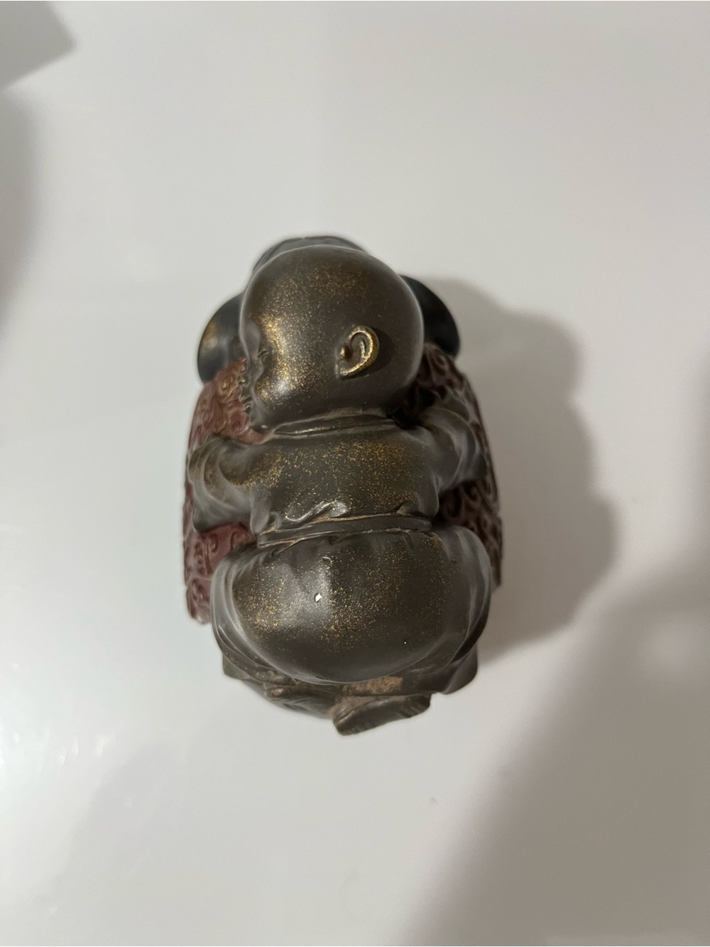 Sleeping Baby Shaolin Monk On Elephant Heavy Trinket Box Zen Decor - Picture 4 of 15